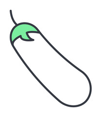 Aufkleber - eggplant icon. Element of web icon with one color for mobile concept and web apps. Thin line eggplant icon can be used for web and mobile. Premium icon