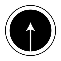 Aufkleber - arrow pointing up in a circle icon. Element of web icon with one color for mobile concept and web apps. Isolated arrow pointing up in a circle icon can be used for web and mobile