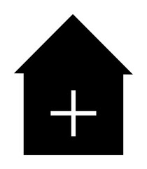 Aufkleber - add a house icon. Element of web icon with one color for mobile concept and web apps. Isolated add a house icon can be used for web and mobile