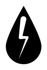 Aufkleber - electricity in a drop icon. Element of web icon with one color for mobile concept and web apps. Isolated electricity in a drop icon can be used for web and mobile