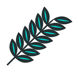 Aufkleber - branch with leaves icon. Element of web icon with one color for mobile concept and web apps. Isolated branch with leaves icon can be used for web and mobile