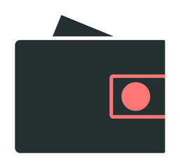 Aufkleber - Wallet with money icon. Element of web icon with one color for mobile concept and web apps. Isolated Wallet with money icon can be used for web and mobile