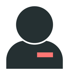 Aufkleber - deleting a contact icon. Element of web icon with one color for mobile concept and web apps. Isolated deleting a contact icon can be used for web and mobile