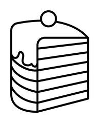 Poster - piece of cake icon. Element of fast food for mobile concept and web apps icon. Thin line icon for website design and development, app development