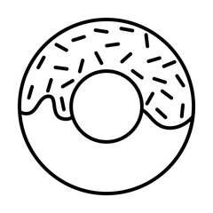 Poster - donut icon. Element of fast food for mobile concept and web apps icon. Thin line icon for website design and development, app development