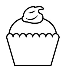 Poster - cup cake icon. Element of fast food for mobile concept and web apps icon. Thin line icon for website design and development, app development