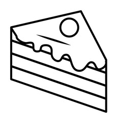 Poster - piece of cake icon. Element of fast food for mobile concept and web apps icon. Thin line icon for website design and development, app development
