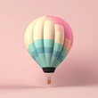 © Gelpi - Colorful hot air balloon in pastel background. Travel and adventure concept symbolizing freedom and excitement. Generative AI