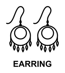 Aufkleber - earring icon. Element of women accessories with names icon for mobile concept and web apps. Thin line earring icon can be used for web and mobile. Premium icon