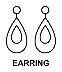 Aufkleber - earring icon. Element of women accessories with names icon for mobile concept and web apps. Thin line earring icon can be used for web and mobile. Premium icon