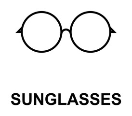 Poster - sunglasses icon. Element of women accessories with names icon for mobile concept and web apps. Thin line sunglasses icon can be used for web and mobile. Premium icon