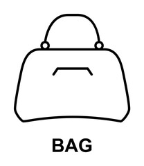 Poster - woman bag icon. Element of women accessories with names icon for mobile concept and web apps. Thin line woman bag icon can be used for web and mobile. Premium icon