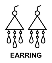 Aufkleber - earring icon. Element of women accessories with names icon for mobile concept and web apps. Thin line earring icon can be used for web and mobile. Premium icon