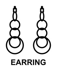 Aufkleber - earring icon. Element of women accessories with names icon for mobile concept and web apps. Thin line earring icon can be used for web and mobile. Premium icon