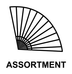 Aufkleber - assortment icon. Element of women accessories with names icon for mobile concept and web apps. Thin line assortment icon can be used for web and mobile. Premium icon