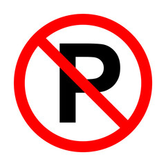 Poster - prohibited parking icon. Element of ptohibited sign for mobile concept and web apps. Sign of prohibited parking icon can be used for web and mobile