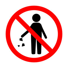 Aufkleber - forbidden throw garbage icon. Element of ptohibited sign for mobile concept and web apps. Sign of forbidden throw garbage icon can be used for web and mobile