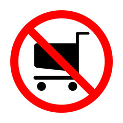 Aufkleber - prohibited shopping trolley icon. Element of ptohibited sign for mobile concept and web apps. Sign of prohibited shopping trolley icon can be used for web and mobile