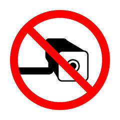 Aufkleber - no security camera icon. Element of ptohibited sign for mobile concept and web apps. Sign of no security camera icon can be used for web and mobile
