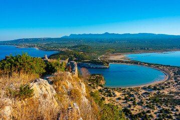 Wall Mural - Panorama view of Voidokilia Beach in Greece