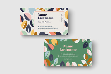 Sticker - Trendy minimal abstract business card template. Modern corporate stationery id layout with geometric pattern. Vector fashion background design with information sample name text