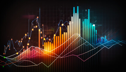 Wall Mural - A striking image of a trading graph illustrating the impressive performance of a successful company - ai generated.