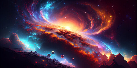 Wall Mural - space galaxy background, galaxy background, starry cosmic nebula and deep space universe galaxies.