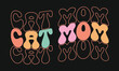 Retro Cat Mom Typography Vector T-shirt Design