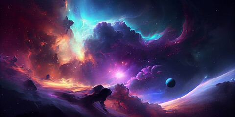 Wall Mural - space galaxy background, galaxy background, starry cosmic nebula and deep space universe galaxies.