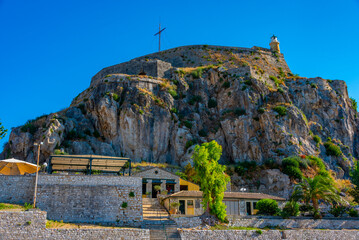 Poster - View of the Palaio Frourio at Greek island Corfu