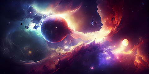 Wall Mural - space galaxy background, galaxy background, starry cosmic nebula and deep space universe galaxies.
