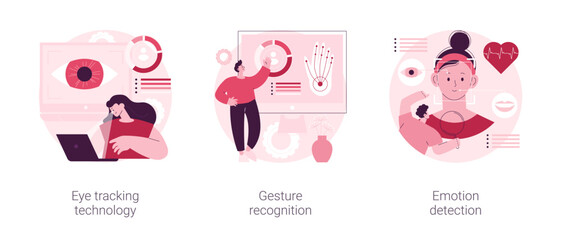 Poster - sensor technology abstract concept vector illustration set. eye tracking technology, gesture recogni