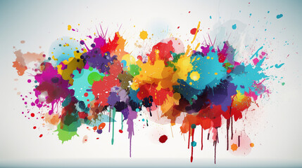 Canvas Print - abstract vector splatter colorful background Generative AI