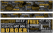 Chalkboard Doodle Food Banner, Vector Food Chalk, Restaurant Wall Graphics, Word Cloud Typography, 