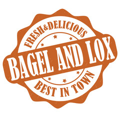 Wall Mural - Bagel and lox label or stamp