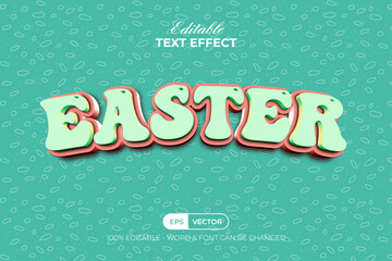 Poster - easter text effect 3d style. editable text effect.