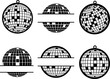 © martstudio - Disco ball icon . Party. Dj. Night Club. Mirror glitter disco ball.