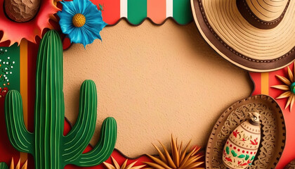 Cinco de mayo holiday background with copy space for text generative ai