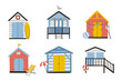 © chekiwart - Set of hand drawn beach huts