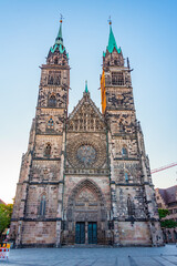 Poster - Sunrise view of Saint Lorenz cathedral in Nürnberg, Germany