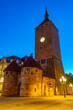 Night view of the Weisser turm in Nürnberg, Germany.