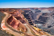 Inside the giant Super Pit or Fimiston Open Pit in Kalgoorlie, the largest open pit gold mine of Australia. 