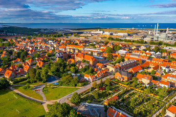 Wall Mural - Aerial view of Danish town Koge