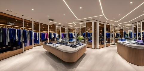 Photo of a crowded fashion boutique with trendy clothes and accessories