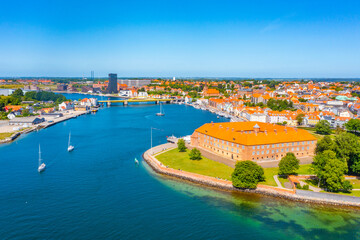 Wall Mural - Panorama view of Danish town Sonderborg