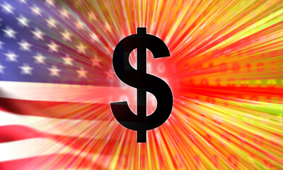 Aufkleber - digital dollar. usd symbol near us flag. official usa cryptocurrency. legalization of digital dollar