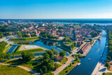 Fototapeta Na drzwi - Aerial view of the Klaipeda and its castle in Lithuania