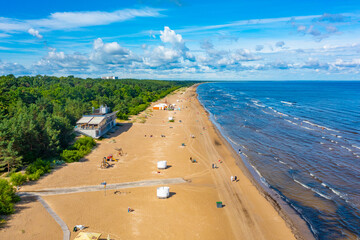 Wall Mural - Panorama view of a beach in Jurmala, Latvia