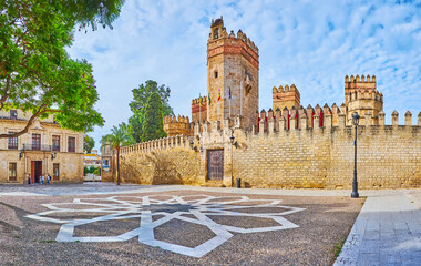 Wall Mural - The Plaza Alfonso X with San Marcos Castle, El Puerto, Spain