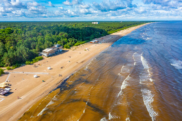 Wall Mural - Panorama view of a beach in Jurmala, Latvia